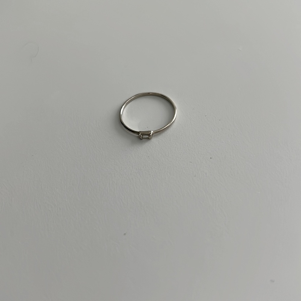 14k White Gold Diamond baguette stacking ring